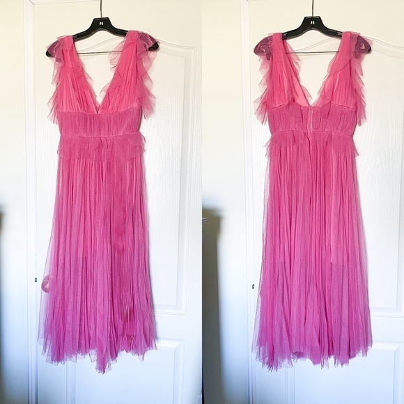 Maria Lucia Hohan Dress Iselin Tulle Maxi Birthday Fun Wedding Pink 4 GUC - Picture 2 of 9